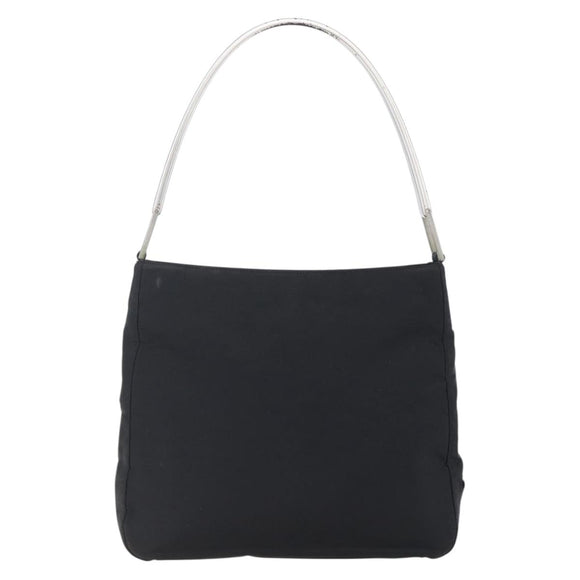 PRADA Shoulder Bag Nylon Plastic Black Silver Auth 152891