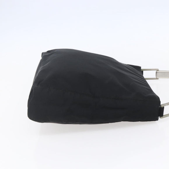 PRADA Shoulder Bag Nylon Plastic Black Silver Auth 152891