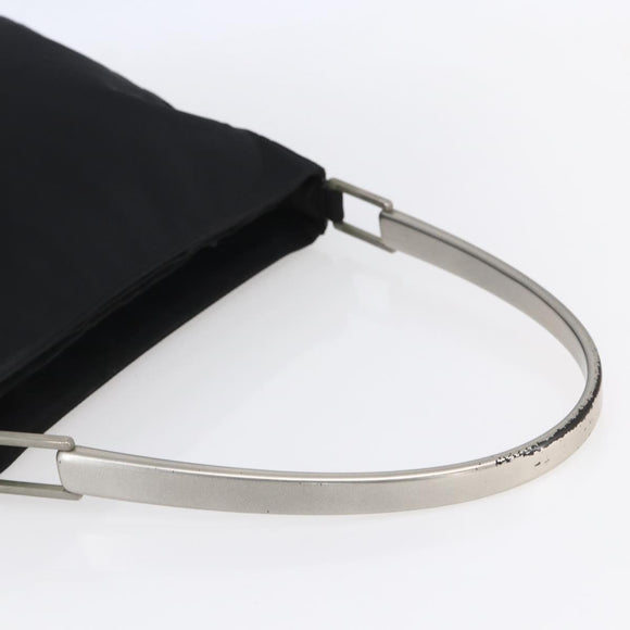 PRADA Shoulder Bag Nylon Plastic Black Silver Auth 152891