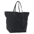 PRADA Tote Bag Nylon Black Silver Auth 152892-1