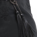 PRADA Tote Bag Nylon Black Silver Auth 152892-10