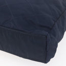 PRADA Chain Shoulder Bag Nylon Navy Gold Auth 152893-15