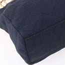 PRADA Chain Shoulder Bag Nylon Navy Gold Auth 152893-16