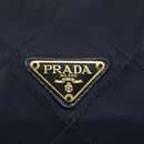 PRADA Chain Shoulder Bag Nylon Navy Gold Auth 152893-17