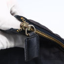PRADA Chain Shoulder Bag Nylon Navy Gold Auth 152893-10