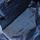 PRADA Chain Shoulder Bag Nylon Navy Gold Auth 152893-11