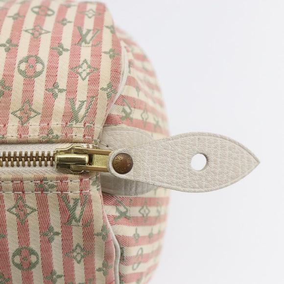 LOUIS VUITTON Monogram Mini Lin Croisette Speedy 30 Bag Pink M95501 Auth 152894