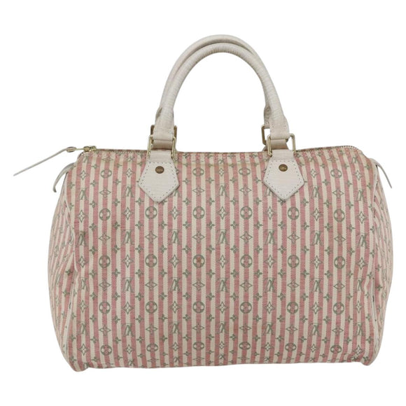 LOUIS VUITTON Monogram Mini Lin Croisette Speedy 30 Bag Pink M95501 Auth 152894