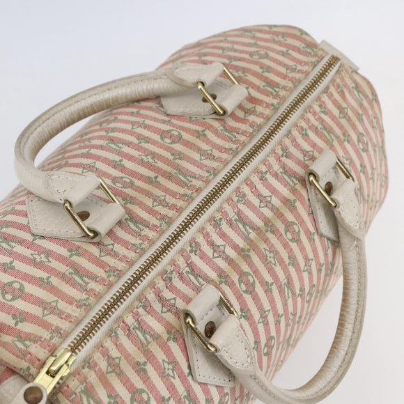 LOUIS VUITTON Monogram Mini Lin Croisette Speedy 30 Bag Pink M95501 Auth 152894