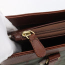 Burberrys Nova Check Tote Bag PVC Leather Green Gold Auth 152895-18