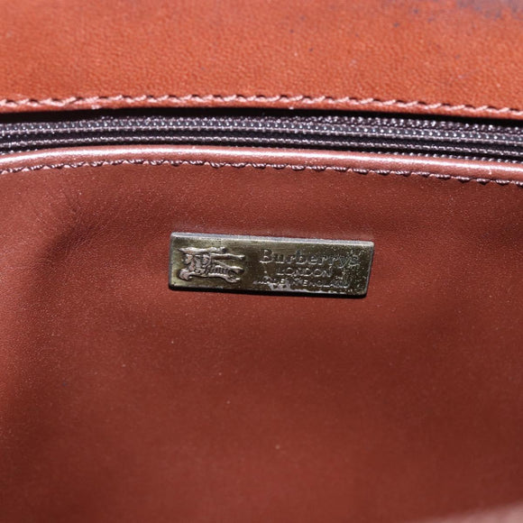 Burberrys Nova Check Tote Bag PVC Leather Green Gold Auth 152895