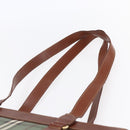 Burberrys Nova Check Tote Bag PVC Leather Green Gold Auth 152895-8