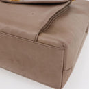 CHANEL Here Chain Shoulder Bag Lamb Skin Beige Gold CC Auth 152897-8