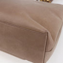 CHANEL Here Chain Shoulder Bag Lamb Skin Beige Gold CC Auth 152897-16