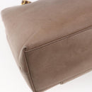 CHANEL Here Chain Shoulder Bag Lamb Skin Beige Gold CC Auth 152897-17