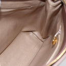 CHANEL Here Chain Shoulder Bag Lamb Skin Beige Gold CC Auth 152897-21