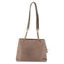 CHANEL Here Chain Shoulder Bag Lamb Skin Beige Gold CC Auth 152897-2