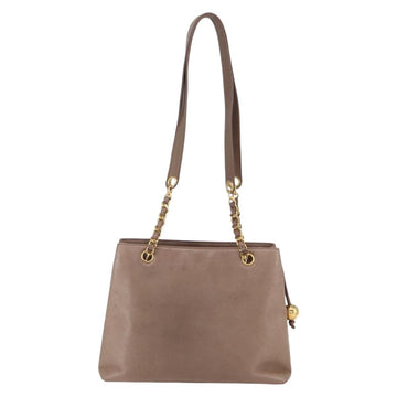 CHANEL Here Chain Shoulder Bag Lamb Skin Beige Gold CC Auth 152897 - 0