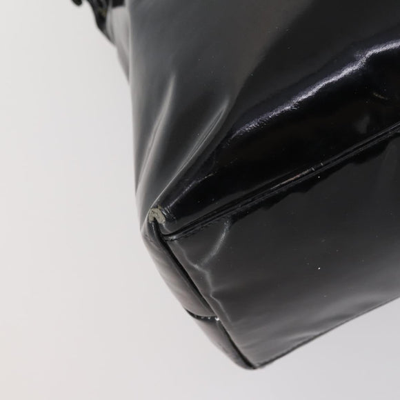 CHANEL COCO Mark Chain Shoulder Bag Patent leather Black Gold CC Auth 152898