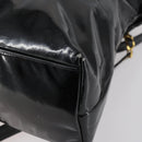 CHANEL COCO Mark Chain Shoulder Bag Patent leather Black Gold CC Auth 152898-15