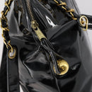 CHANEL COCO Mark Chain Shoulder Bag Patent leather Black Gold CC Auth 152898-10