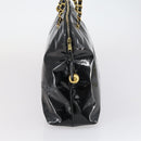 CHANEL COCO Mark Chain Shoulder Bag Patent leather Black Gold CC Auth 152898-4