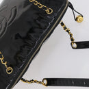 CHANEL COCO Mark Chain Shoulder Bag Patent leather Black Gold CC Auth 152898-6