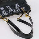 CHANEL COCO Mark Chain Shoulder Bag Patent leather Black Gold CC Auth 152898-7