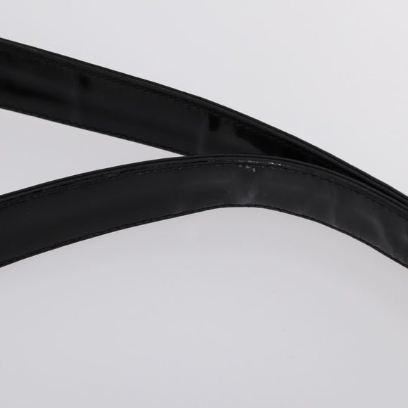 CHANEL COCO Mark Chain Shoulder Bag Patent leather Black Gold CC Auth 152898