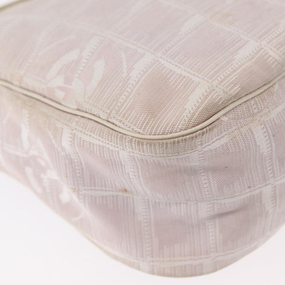 CHANEL New Travel Line Hand Bag Nylon Pink Gold CC Auth 152899