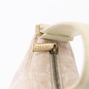 CHANEL New Travel Line Hand Bag Nylon Pink Gold CC Auth 152899-9