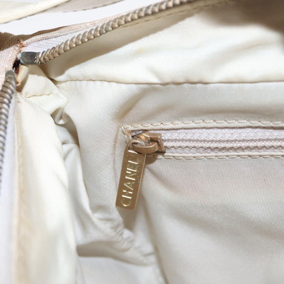 CHANEL New Travel Line Hand Bag Nylon Pink Gold CC Auth 152899