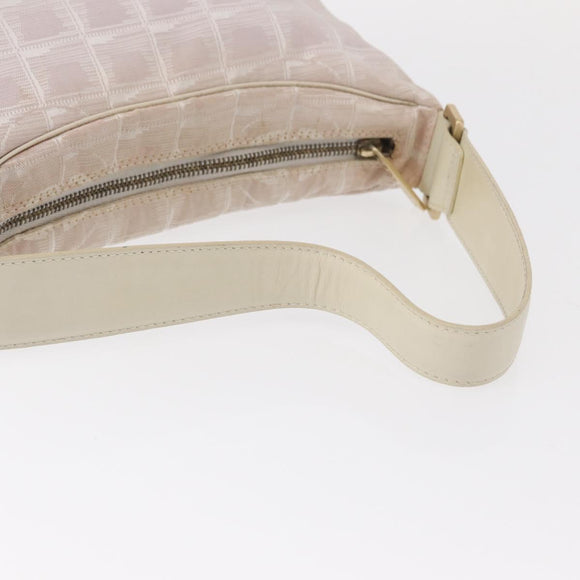 CHANEL New Travel Line Hand Bag Nylon Pink Gold CC Auth 152899