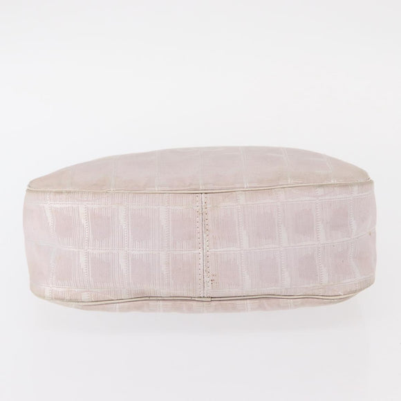 CHANEL New Travel Line Hand Bag Nylon Pink Gold CC Auth 152899