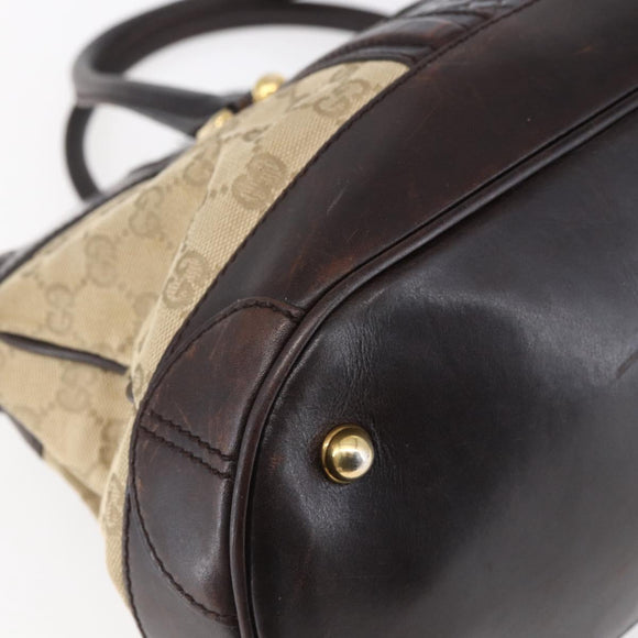 GUCCI GG Canvas Hand Bag Beige Gold 223948 Auth 152901
