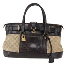 GUCCI GG Canvas Hand Bag Beige Gold 223948 Auth 152901-13