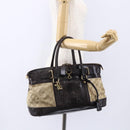 GUCCI GG Canvas Hand Bag Beige Gold 223948 Auth 152901-24