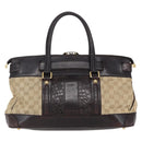 GUCCI GG Canvas Hand Bag Beige Gold 223948 Auth 152901-2