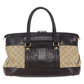 GUCCI GG Canvas Hand Bag Beige Gold 223948 Auth 152901 - 0