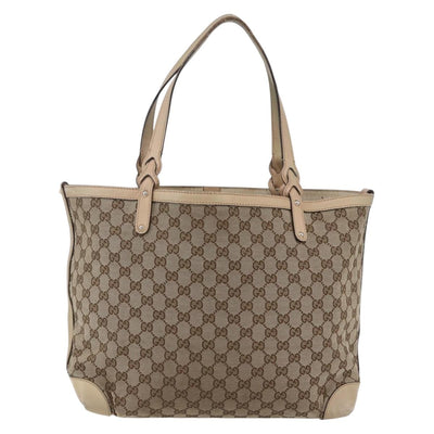 GUCCI GG Canvas Tote Bag Beige Gold 247209 Auth 152902 - 0