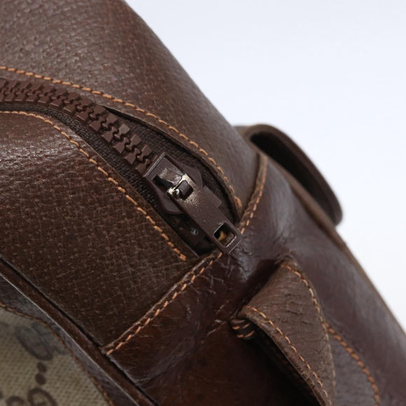 GUCCI GG Supreme Shoulder Bag PVC Beige Gold Auth 152905