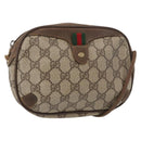 GUCCI GG Supreme Web Sherry Line Bag PVC Beige Gold 89 02 066 Auth 152906-1