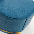 CHANEL COCO Mark Jewelry case Jewelry Box Caviar Skin Blue Gold CC Auth 152911V-10