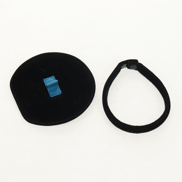 CHANEL COCO Mark Jewelry case Jewelry Box Caviar Skin Blue Gold CC Auth 152911V