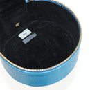 CHANEL COCO Mark Jewelry case Jewelry Box Caviar Skin Blue Gold CC Auth 152911V-19
