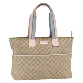 GUCCI GG Canvas Tote Bag Beige Gold 155524 Auth 152928