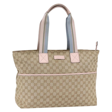 GUCCI GG Canvas Tote Bag Beige Gold 155524 Auth 152928