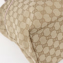 GUCCI GG Canvas Tote Bag Beige Gold 155524 Auth 152928-11