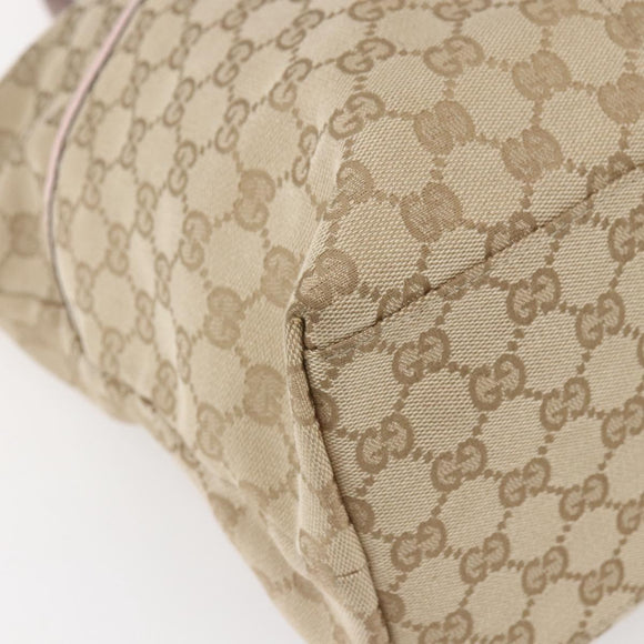 GUCCI GG Canvas Tote Bag Beige Gold 155524 Auth 152928