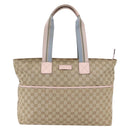 GUCCI GG Canvas Tote Bag Beige Gold 155524 Auth 152928-2